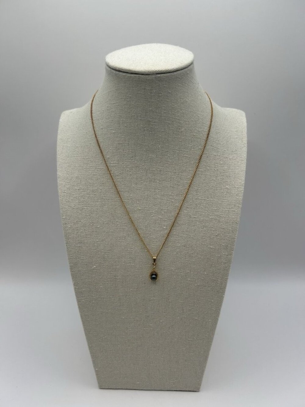 Gold Tone Wishbone Necklace Imitation Pearl Pendant Vintage Style Jewelry Gift - Picture 3 of 9